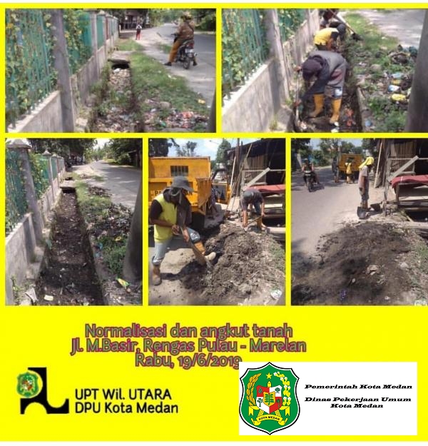 Normalisasi dan angkut tanah Jl.M. Basir Kel. Rengas Pulau Kec. Marelan